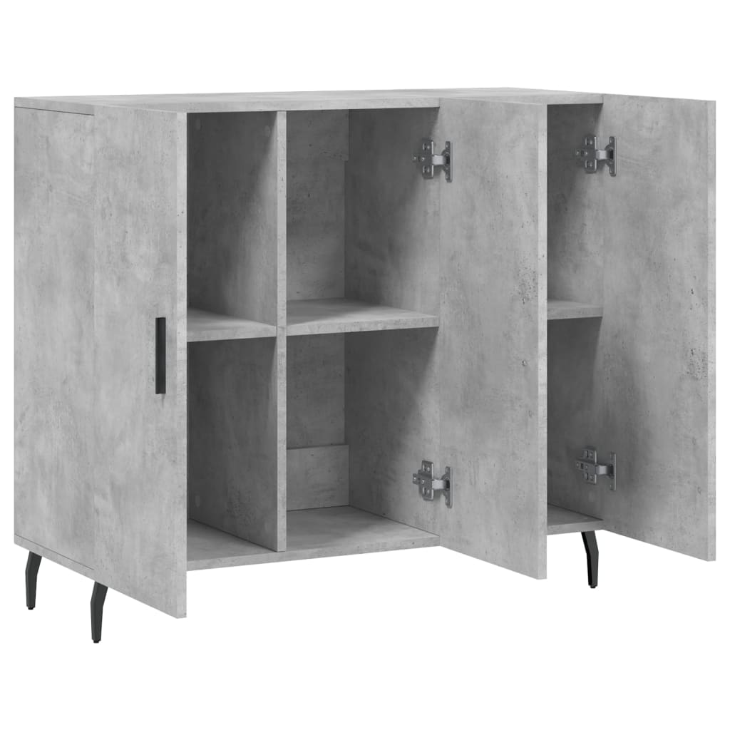 Credenza Grigio Cemento 90x34x80 cm in Legno Multistrato 828128