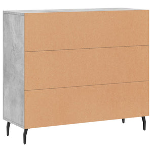 Credenza Grigio Cemento 90x34x80 cm in Legno Multistrato 828128