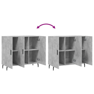 Credenza Grigio Cemento 90x34x80 cm in Legno Multistrato 828128