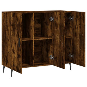 Credenza Rovere Fumo 90x34x80 cm in Legno Multistrato 828129