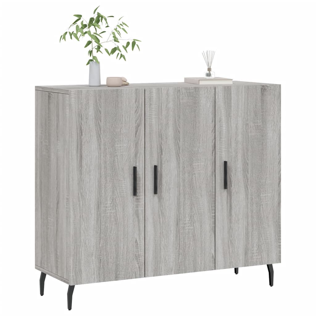 Credenza Grigio Sonoma 90x34x80 cm in Legno Multistratocod mxl 80877