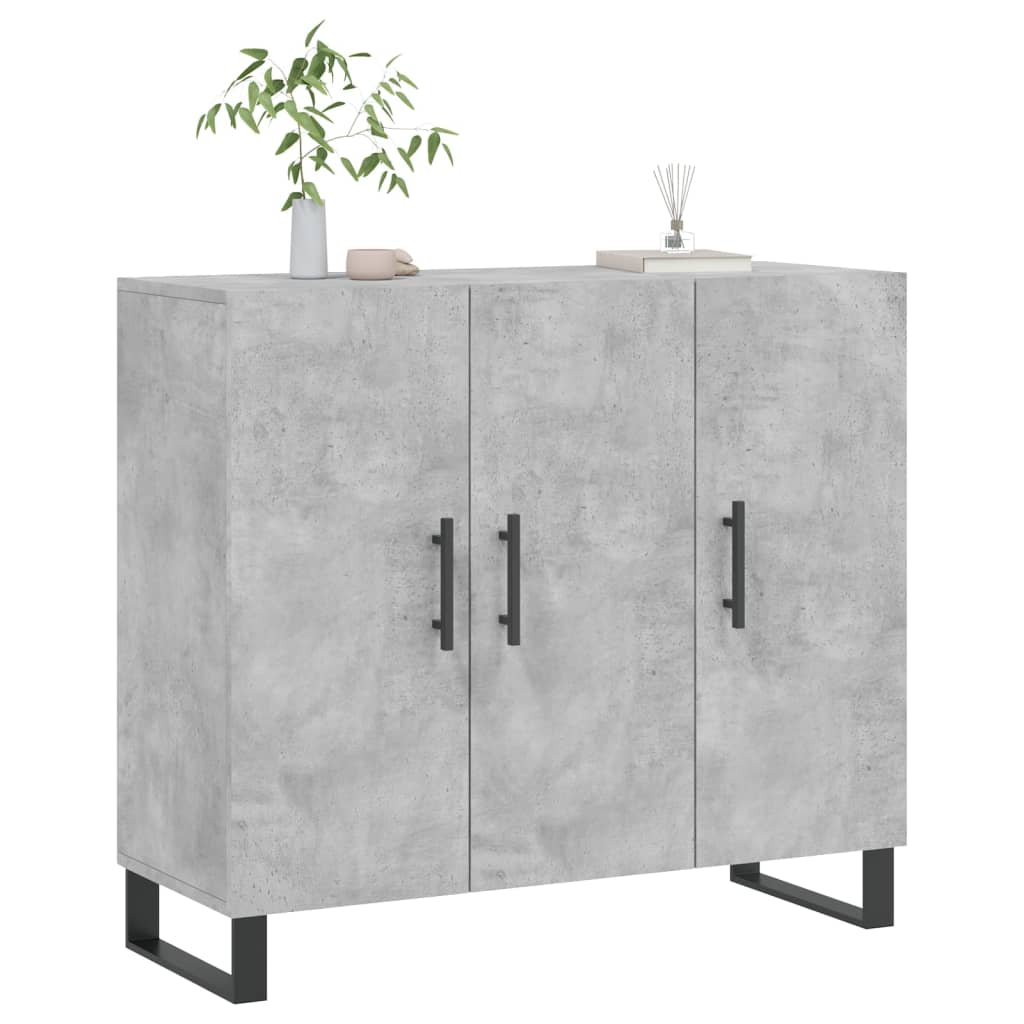 Credenza Grigio Cemento 90x34x80 cm in Legno Multistrato 828136