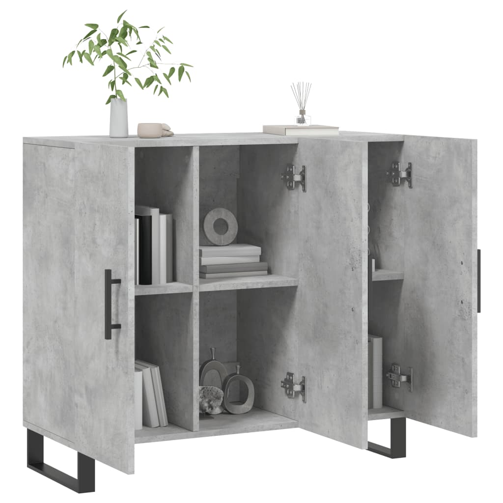 Credenza Grigio Cemento 90x34x80 cm in Legno Multistrato 828136