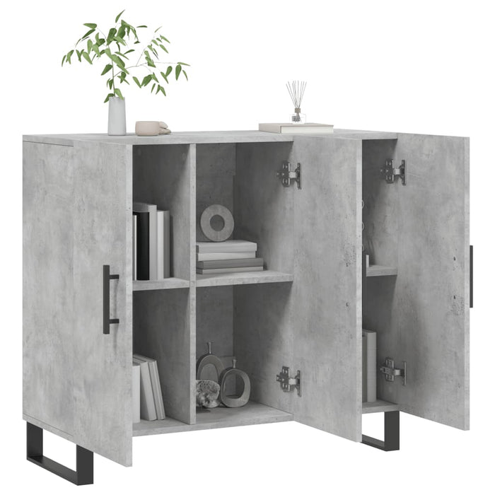 Credenza Grigio Cemento 90x34x80 cm in Legno Multistrato 828136