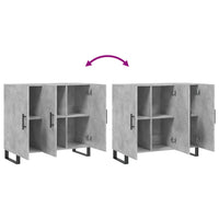 Credenza Grigio Cemento 90x34x80 cm in Legno Multistrato 828136