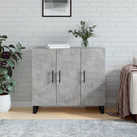 Credenza Grigio Cemento 90x34x80 cm in Legno Multistrato 828136