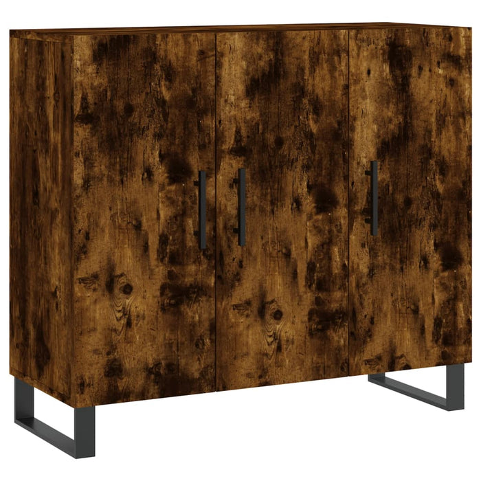 Credenza Rovere Fumo 90x34x80 cm in Legno Multistrato 828137