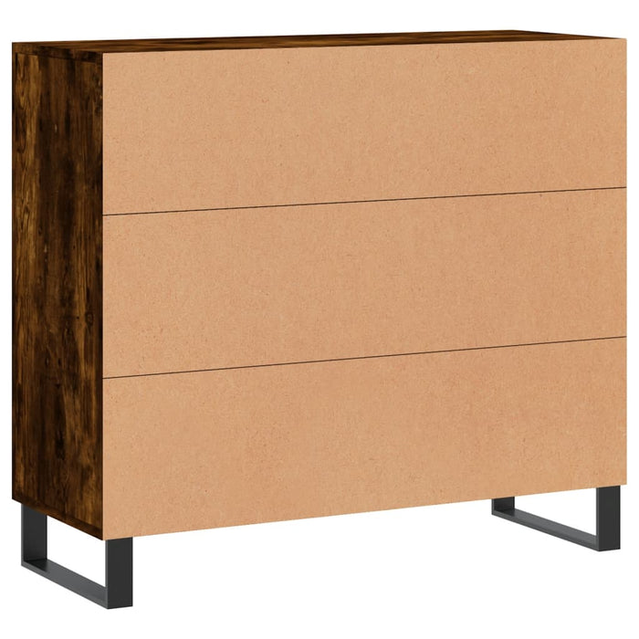 Credenza Rovere Fumo 90x34x80 cm in Legno Multistrato 828137