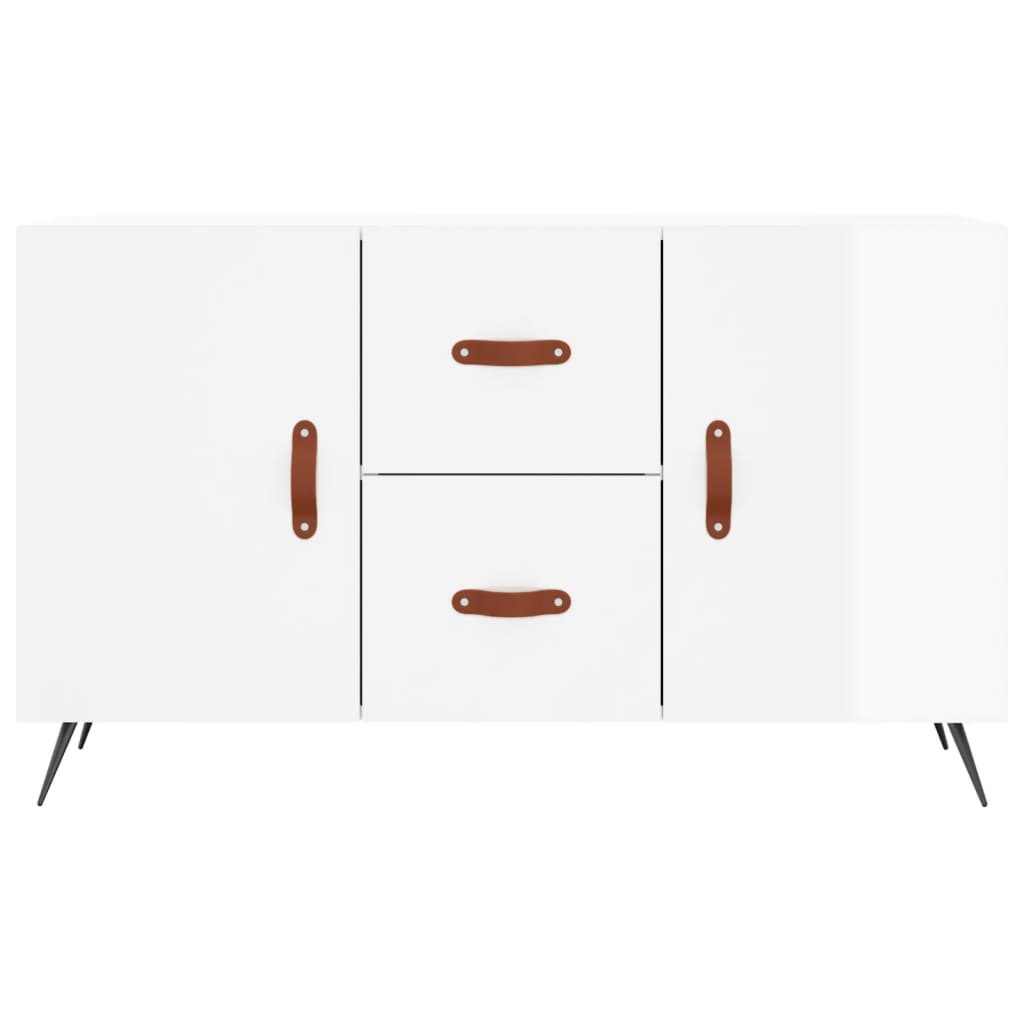 Credenza Bianco Lucido 100x36x60 cm in Legno Multistrato 828142