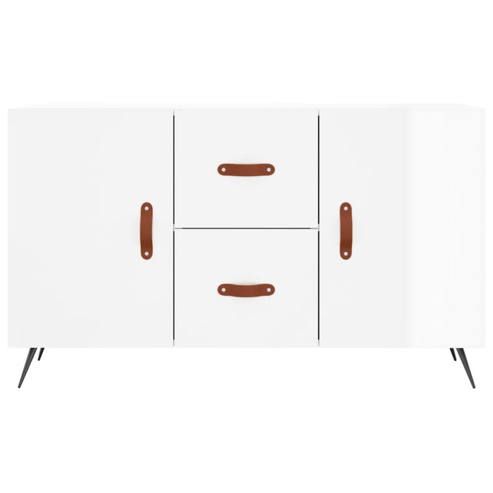 Credenza Bianco Lucido 100x36x60 cm in Legno Multistrato 828142