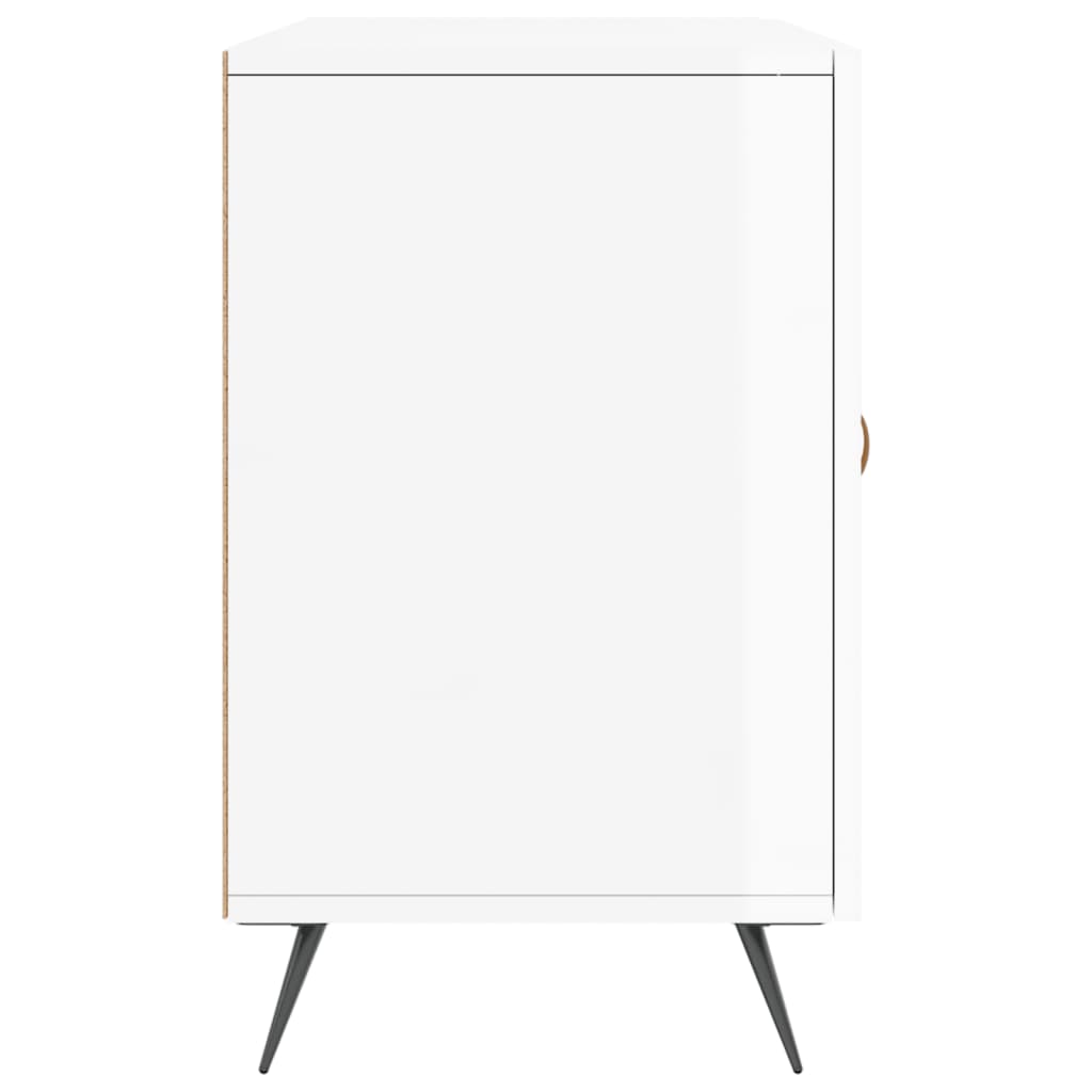 Credenza Bianco Lucido 100x36x60 cm in Legno Multistrato 828142