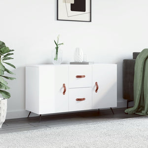 Credenza Bianco Lucido 100x36x60 cm in Legno Multistrato 828142