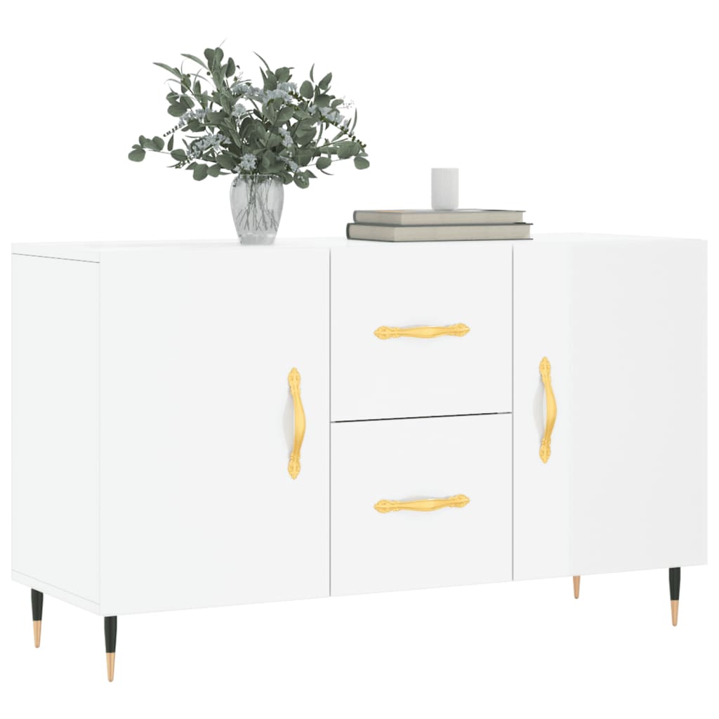 Credenza Bianco Lucido 100x36x60 cm in Legno Multistrato 828150