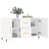 Credenza Bianco Lucido 100x36x60 cm in Legno Multistrato 828150