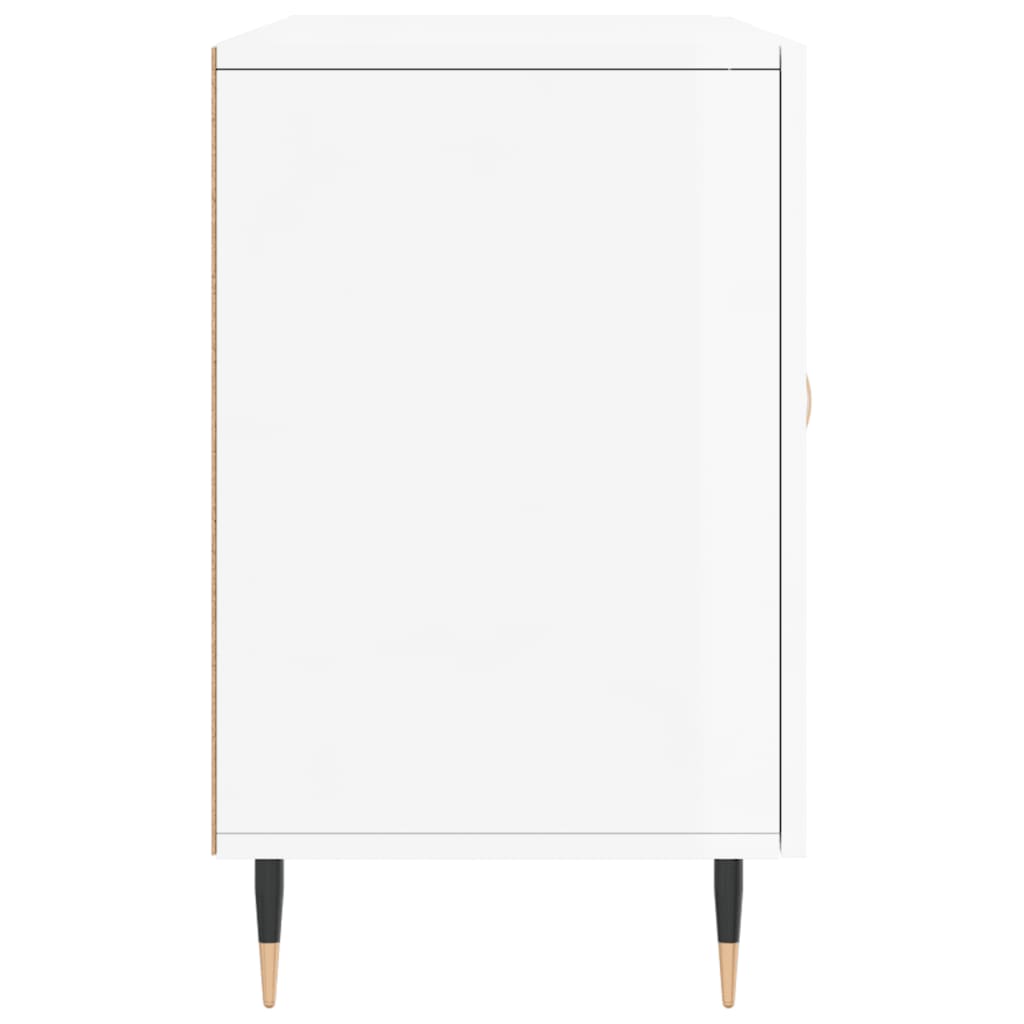 Credenza Bianco Lucido 100x36x60 cm in Legno Multistrato 828150