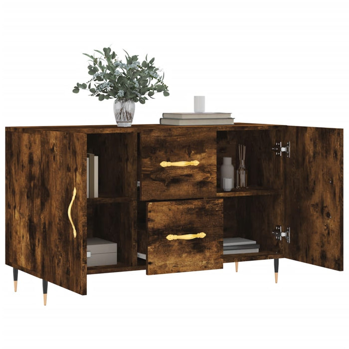 Credenza Rovere Fumo 100x36x60 cm in Legno Multistrato 828153