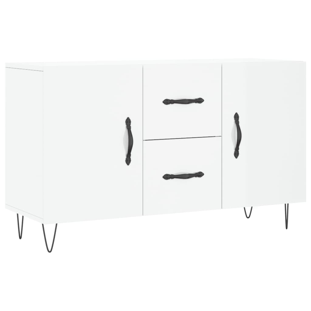 Credenza Bianco Lucido 100x36x60 cm in Legno Multistrato 828166