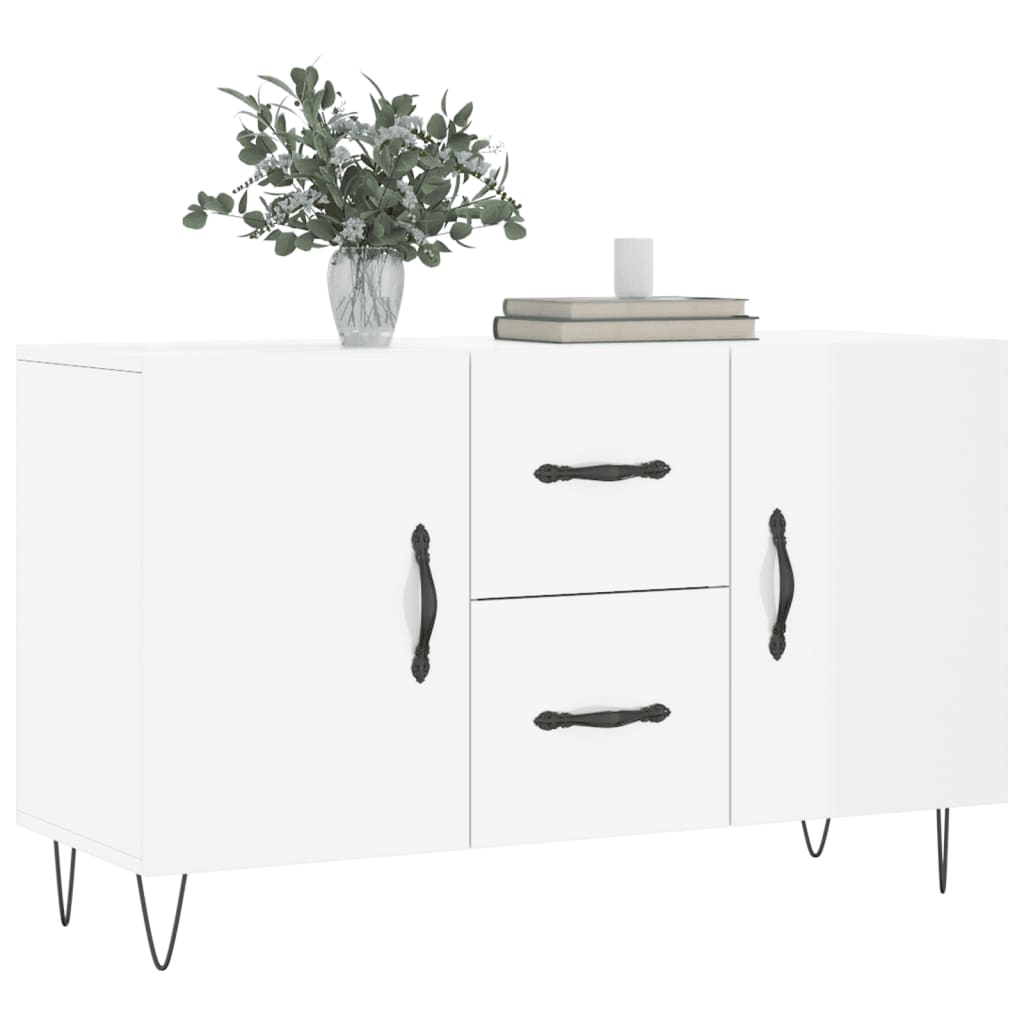 Credenza Bianco Lucido 100x36x60 cm in Legno Multistrato 828166