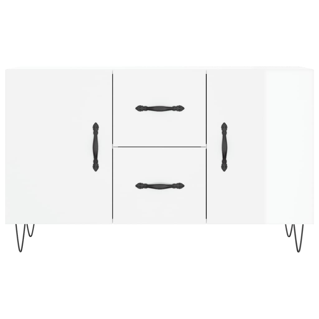 Credenza Bianco Lucido 100x36x60 cm in Legno Multistrato 828166