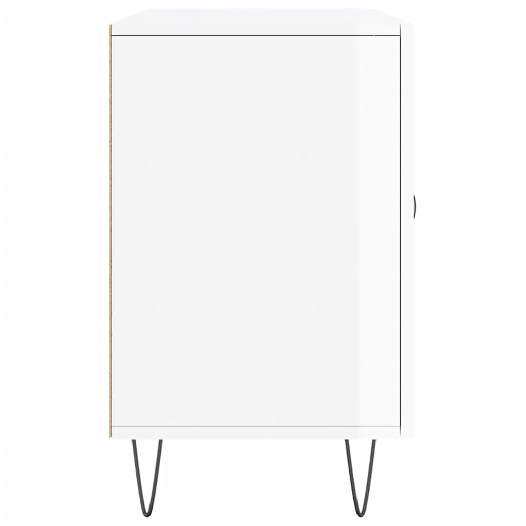 Credenza Bianco Lucido 100x36x60 cm in Legno Multistrato 828166