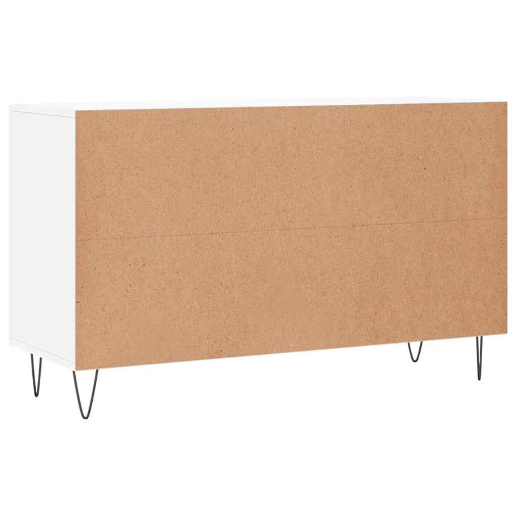 Credenza Bianco Lucido 100x36x60 cm in Legno Multistrato 828166