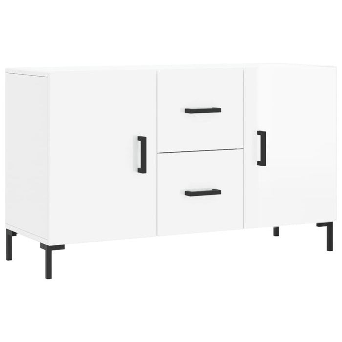 Credenza Bianco Lucido 100x36x60 cm in Legno Multistrato 828174