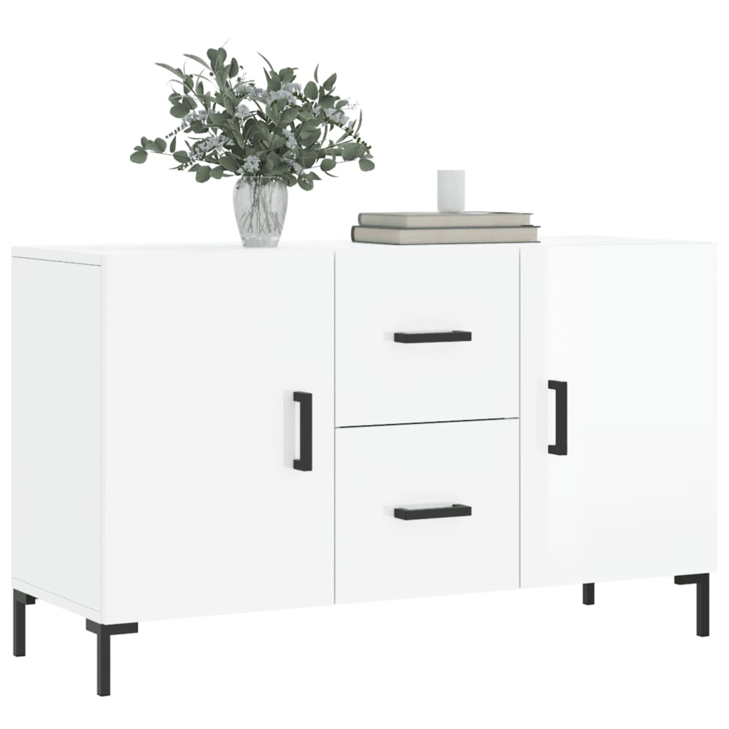 Credenza Bianco Lucido 100x36x60 cm in Legno Multistrato 828174