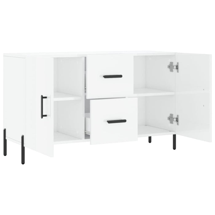 Credenza Bianco Lucido 100x36x60 cm in Legno Multistrato 828182