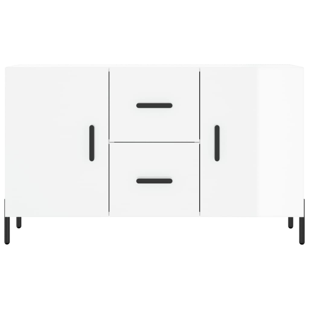 Credenza Bianco Lucido 100x36x60 cm in Legno Multistrato 828182