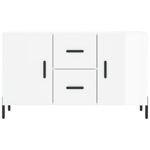 Credenza Bianco Lucido 100x36x60 cm in Legno Multistrato 828182