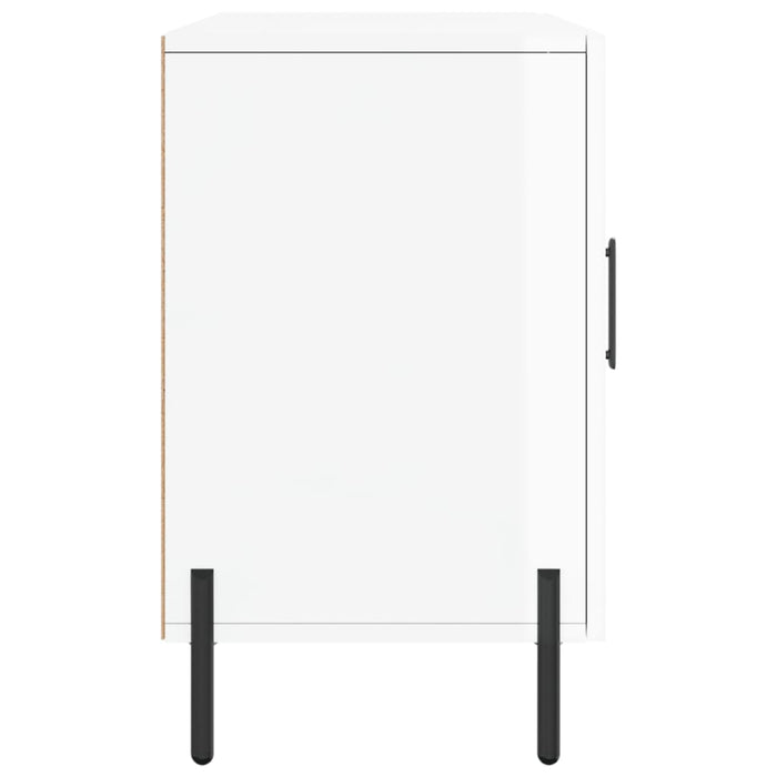 Credenza Bianco Lucido 100x36x60 cm in Legno Multistrato 828182