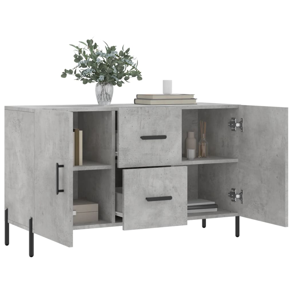 Credenza Grigio Cemento 100x36x60 cm in Legno Multistrato 828184