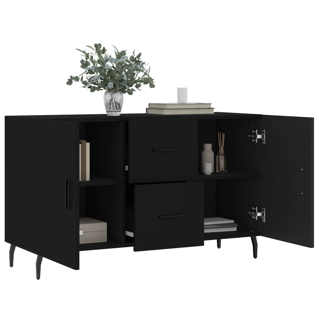 Credenza Nera 100x36x60 cm in Legno Multistrato 828189