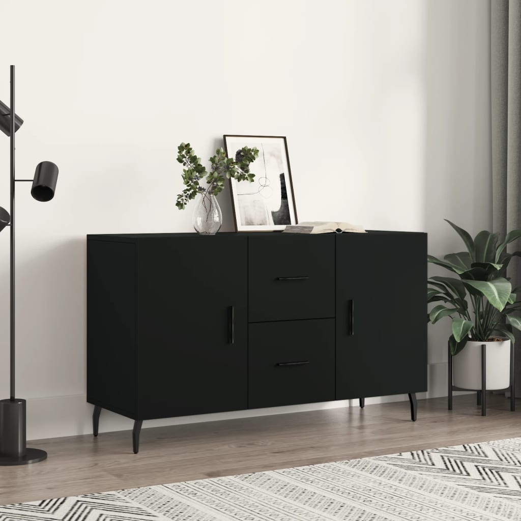 Credenza Nera 100x36x60 cm in Legno Multistrato 828189