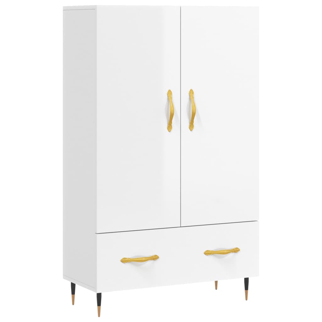 Credenza Bianco Lucido 69,5x31x115 cm in Legno Multistrato 828214