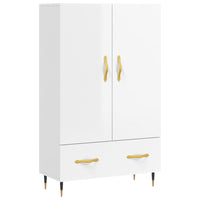 Credenza Bianco Lucido 69,5x31x115 cm in Legno Multistrato 828214