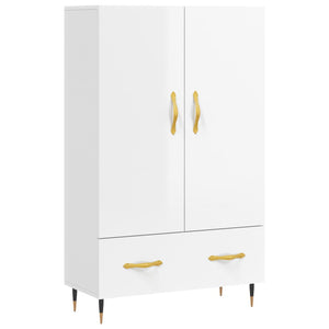 Credenza Bianco Lucido 69,5x31x115 cm in Legno Multistrato 828214