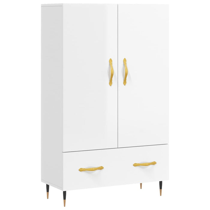 Credenza Bianco Lucido 69,5x31x115 cm in Legno Multistrato 828214