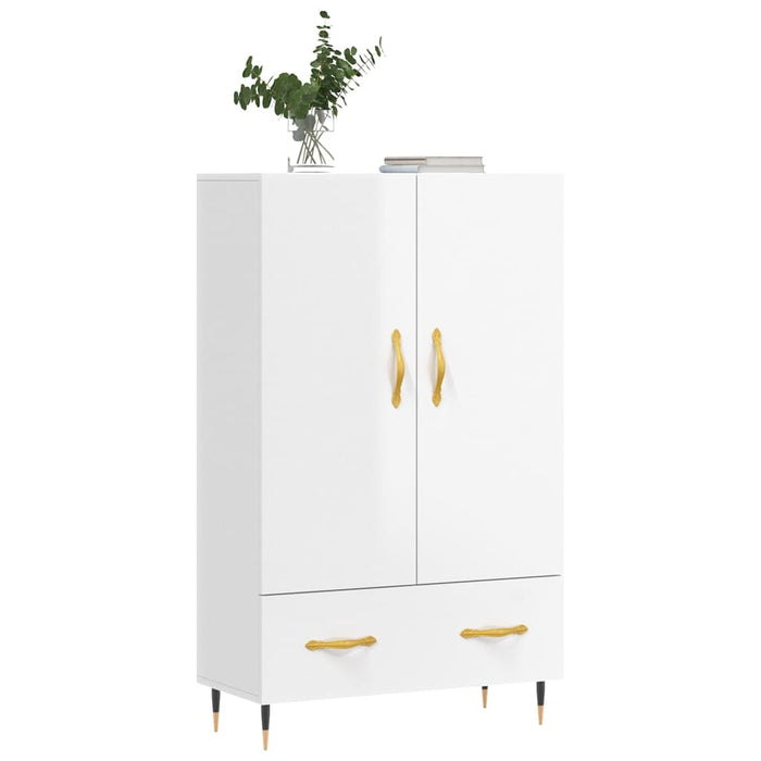 Credenza Bianco Lucido 69,5x31x115 cm in Legno Multistrato 828214