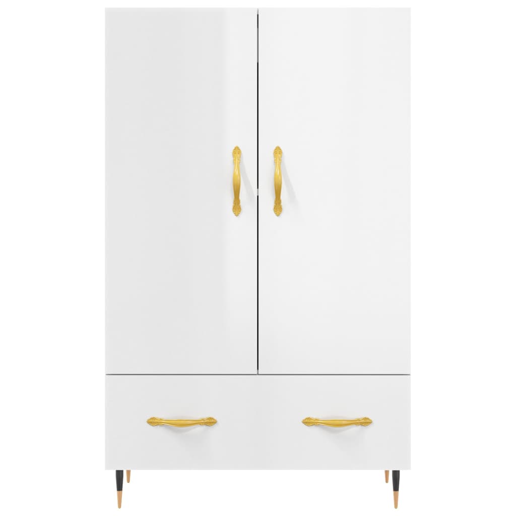 Credenza Bianco Lucido 69,5x31x115 cm in Legno Multistrato 828214