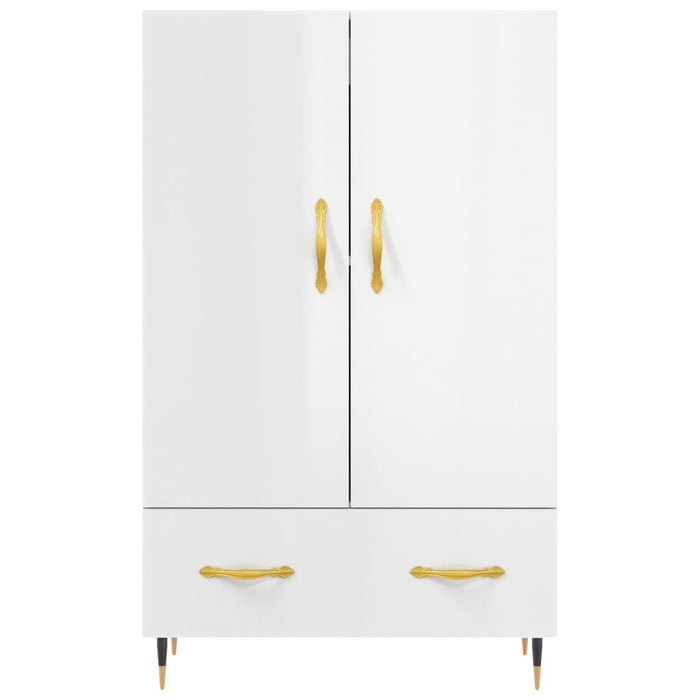 Credenza Bianco Lucido 69,5x31x115 cm in Legno Multistrato 828214