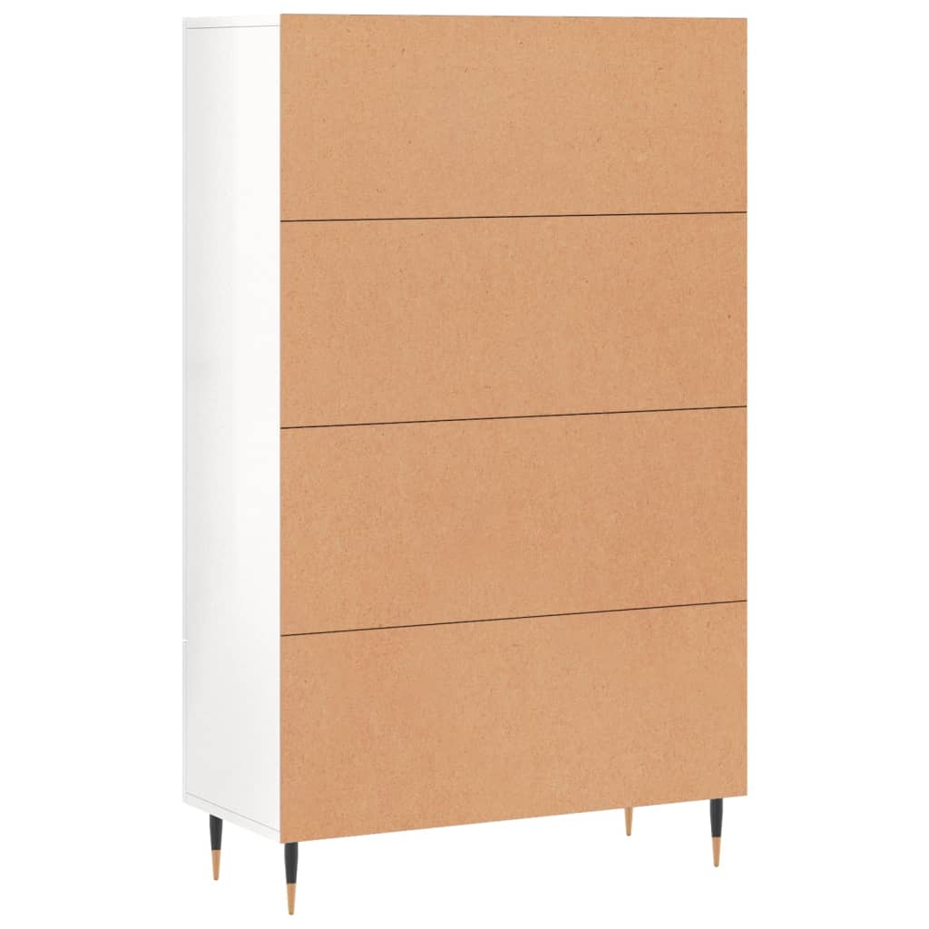 Credenza Bianco Lucido 69,5x31x115 cm in Legno Multistrato 828214