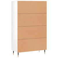 Credenza Bianco Lucido 69,5x31x115 cm in Legno Multistrato 828214