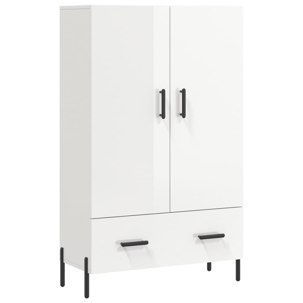 Credenza Bianco Lucido 69,5x31x115 cm in Legno Multistrato 828246