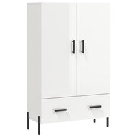 Credenza Bianco Lucido 69,5x31x115 cm in Legno Multistrato 828246