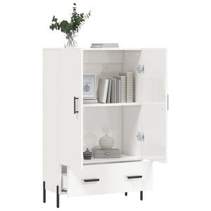 Credenza Bianco Lucido 69,5x31x115 cm in Legno Multistrato 828246