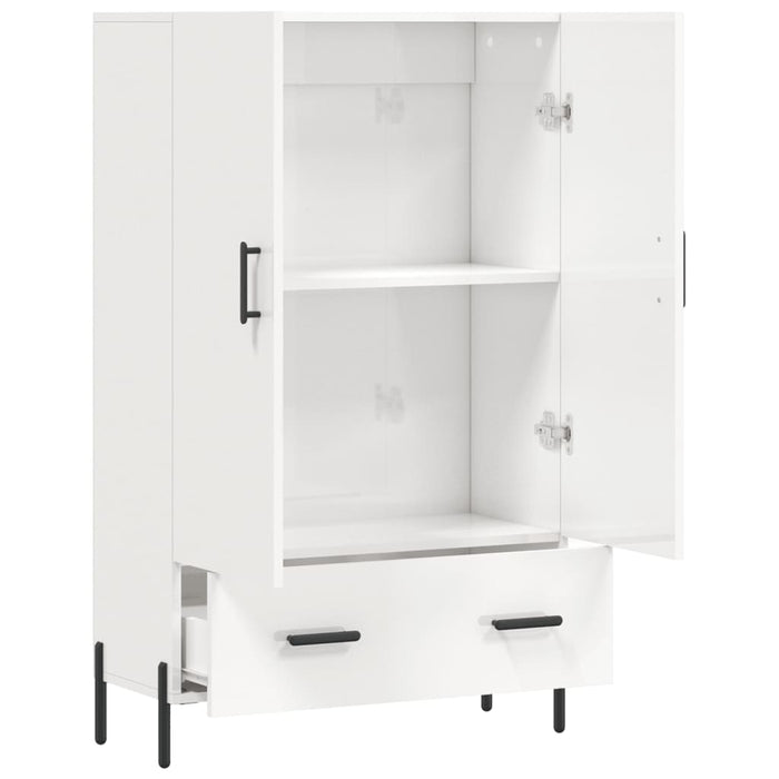 Credenza Bianco Lucido 69,5x31x115 cm in Legno Multistrato 828246