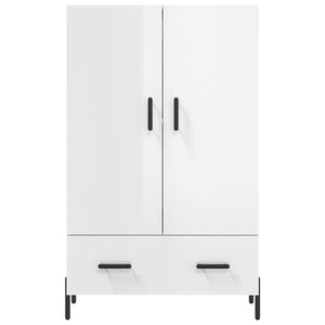 Credenza Bianco Lucido 69,5x31x115 cm in Legno Multistrato 828246