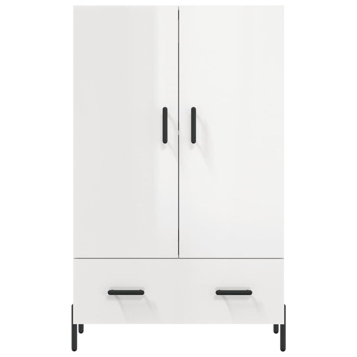 Credenza Bianco Lucido 69,5x31x115 cm in Legno Multistrato 828246