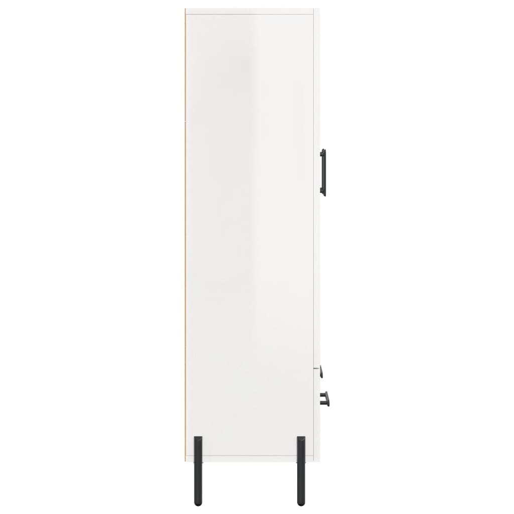 Credenza Bianco Lucido 69,5x31x115 cm in Legno Multistrato 828246